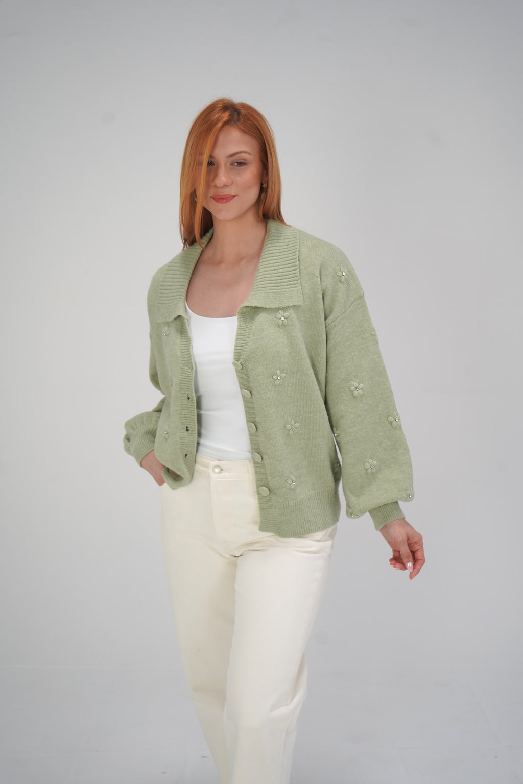 Sage Floral Cardigan