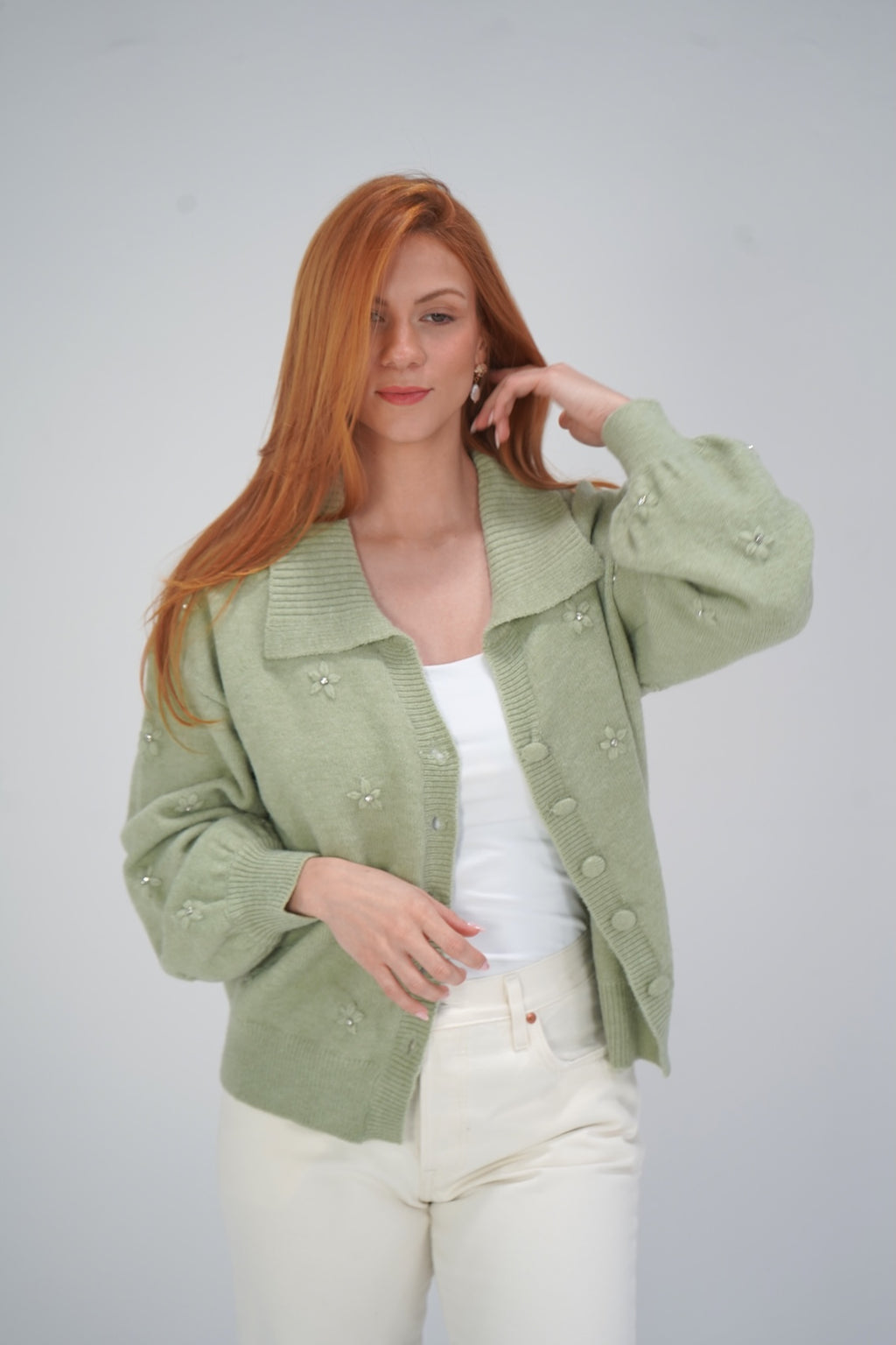 Sage Floral Cardigan