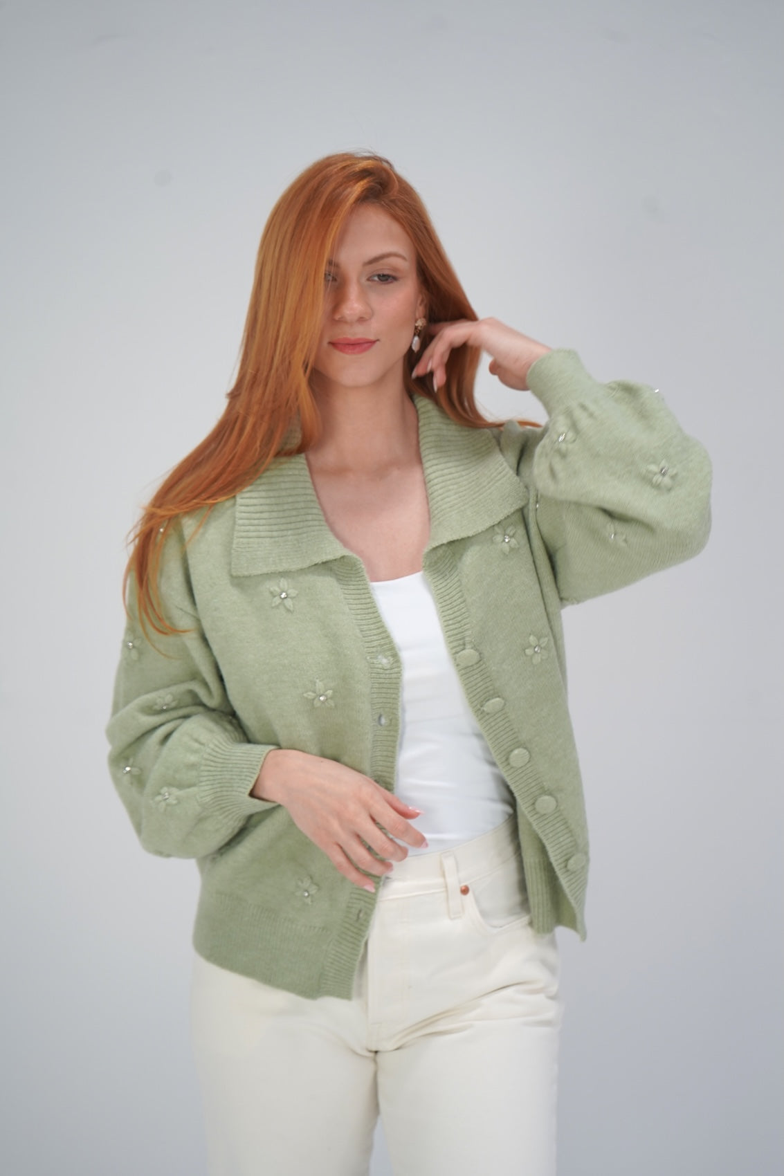 Sage Floral Cardigan