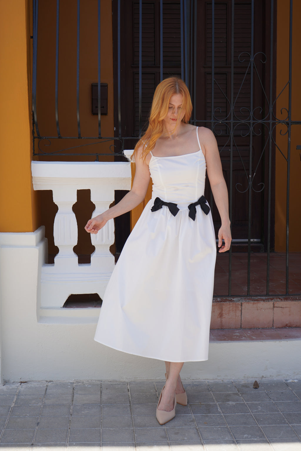 Double Bow Midi Dress