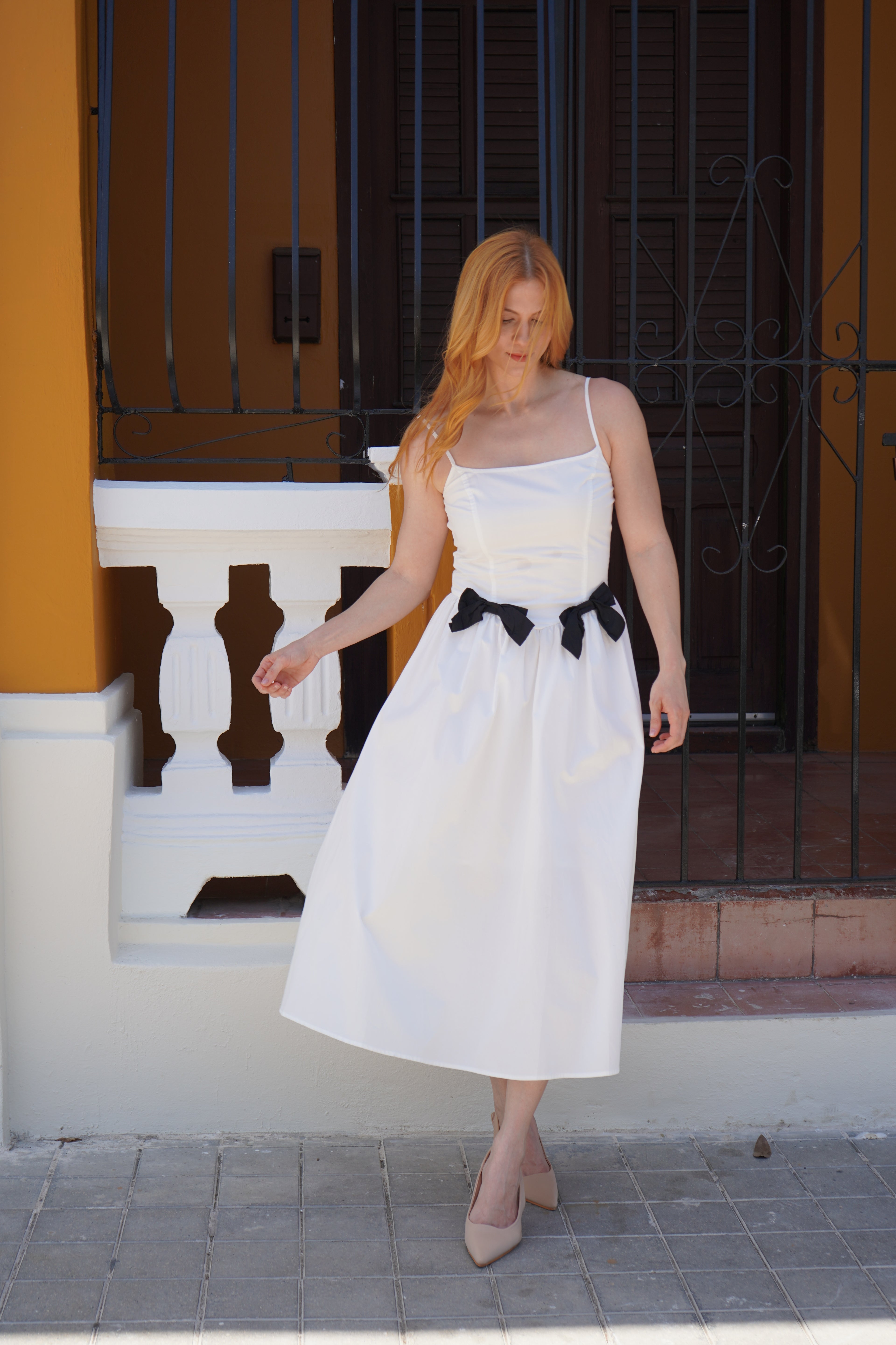 Double Bow Midi Dress