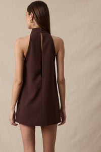 NEW-Chocolate Turtle Neck Mini Dress