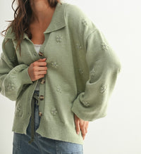 Sage Floral Cardigan