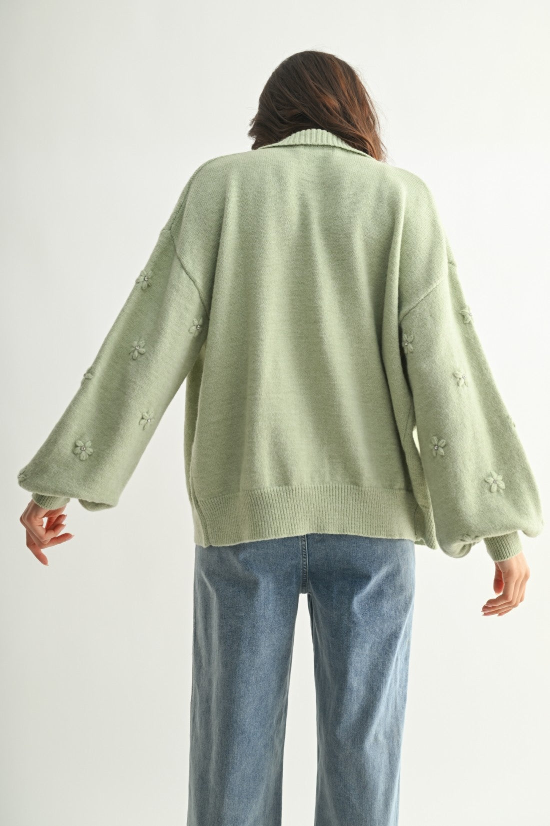 Sage Floral Cardigan