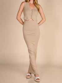 Sweater Vest Top & Maxi Skirt Set