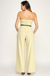 Light Green Strapless Pant Set