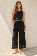 Embroidered Cotton Black Set