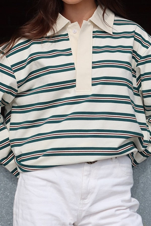 Stripes Polo Shirt Long Sleeves