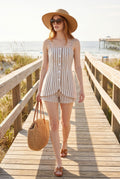 Stripped Open Back Romper