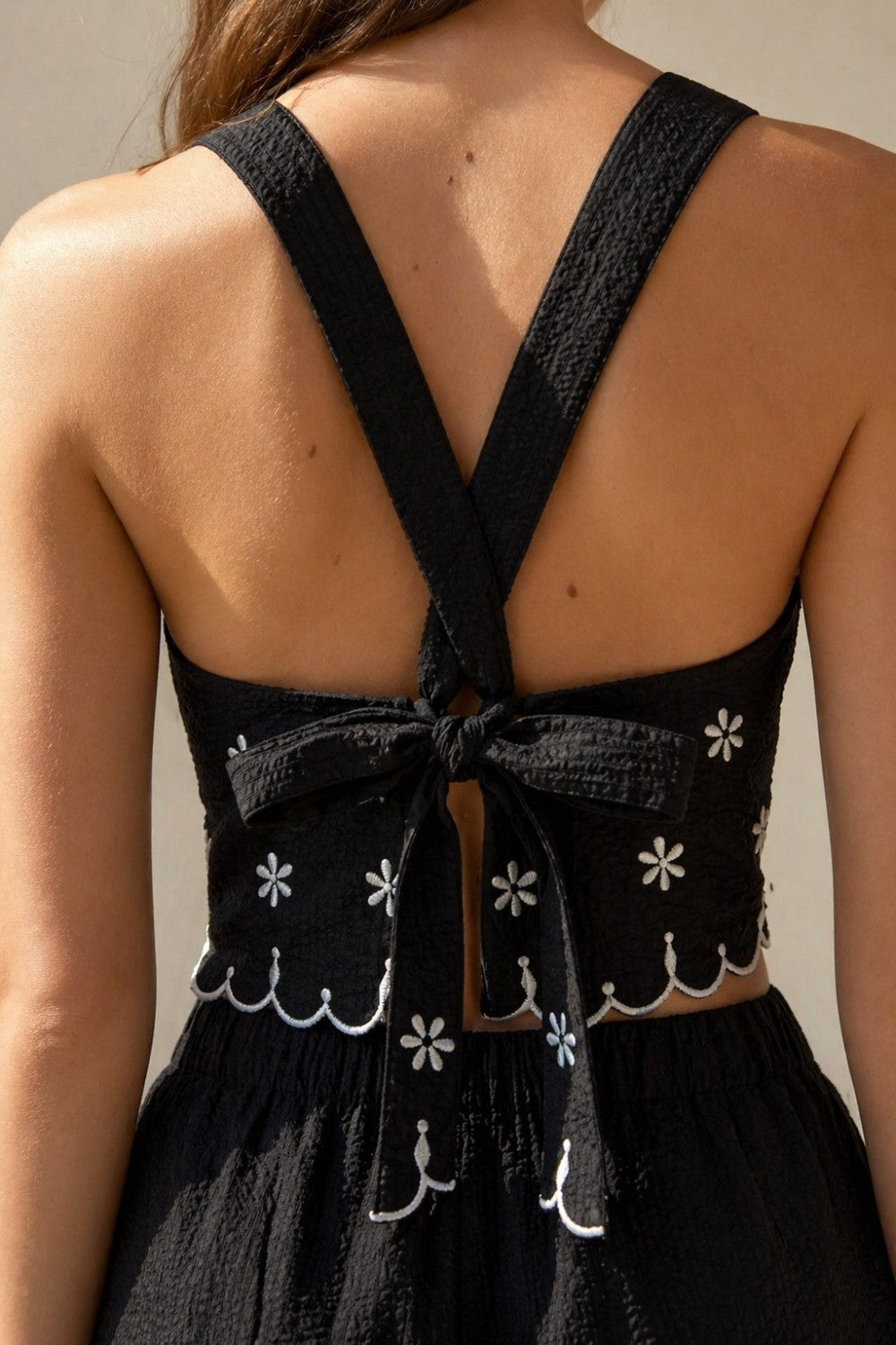 Embroidered Cotton Black Set
